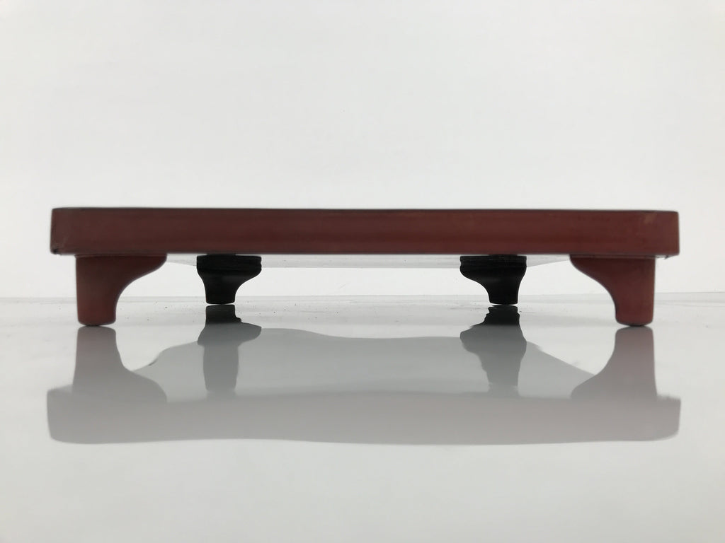 Japanese Lacquered Wooden Legged Ozen Table Vtg Meal Serving Tray Red Gold L561
