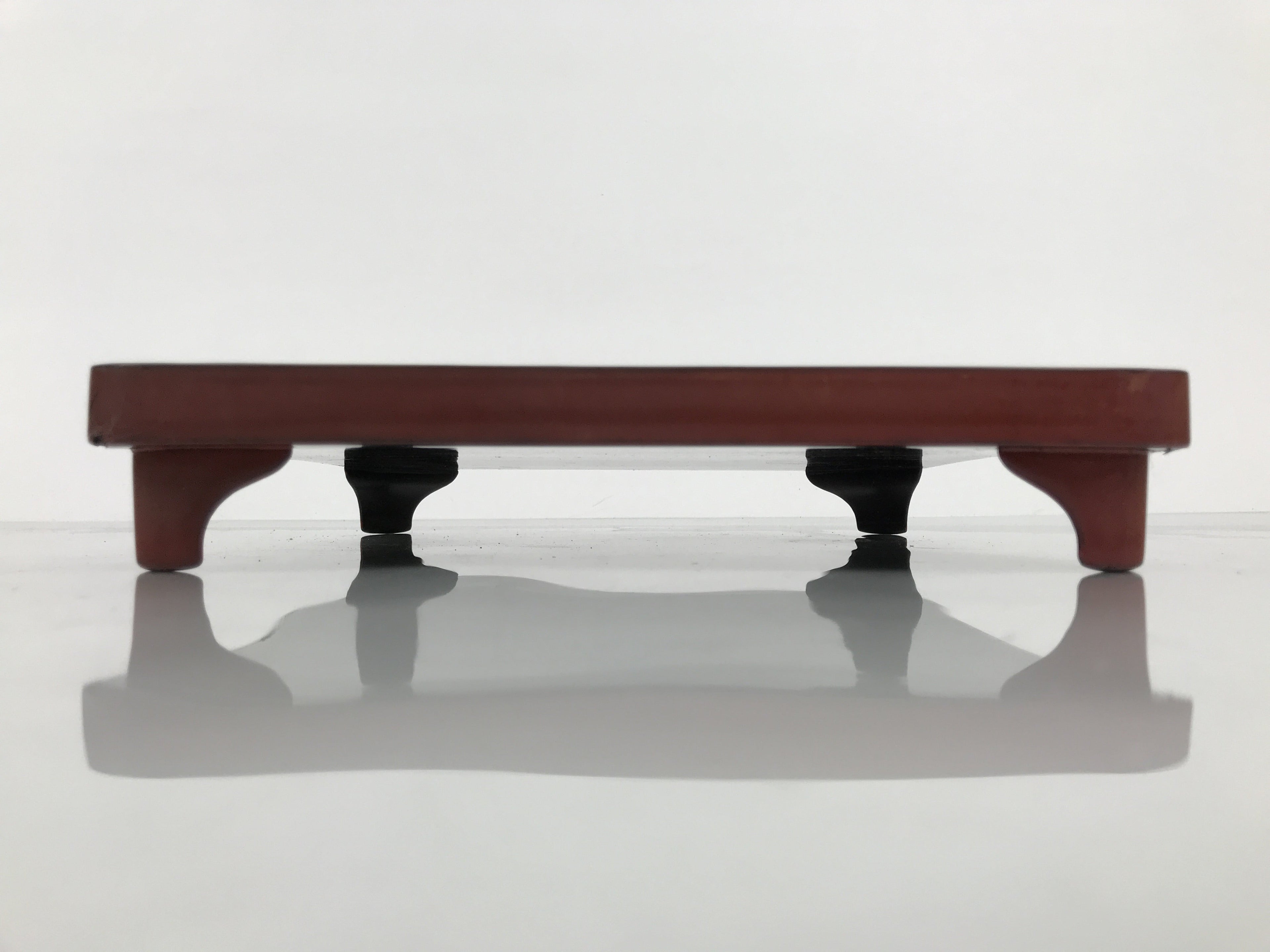 Japanese Lacquered Wooden Legged Ozen Table Vtg Meal Serving Tray Red Gold L561