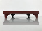 Japanese Lacquered Wooden Legged Ozen Table Vtg Meal Serving Tray Red Gold L561