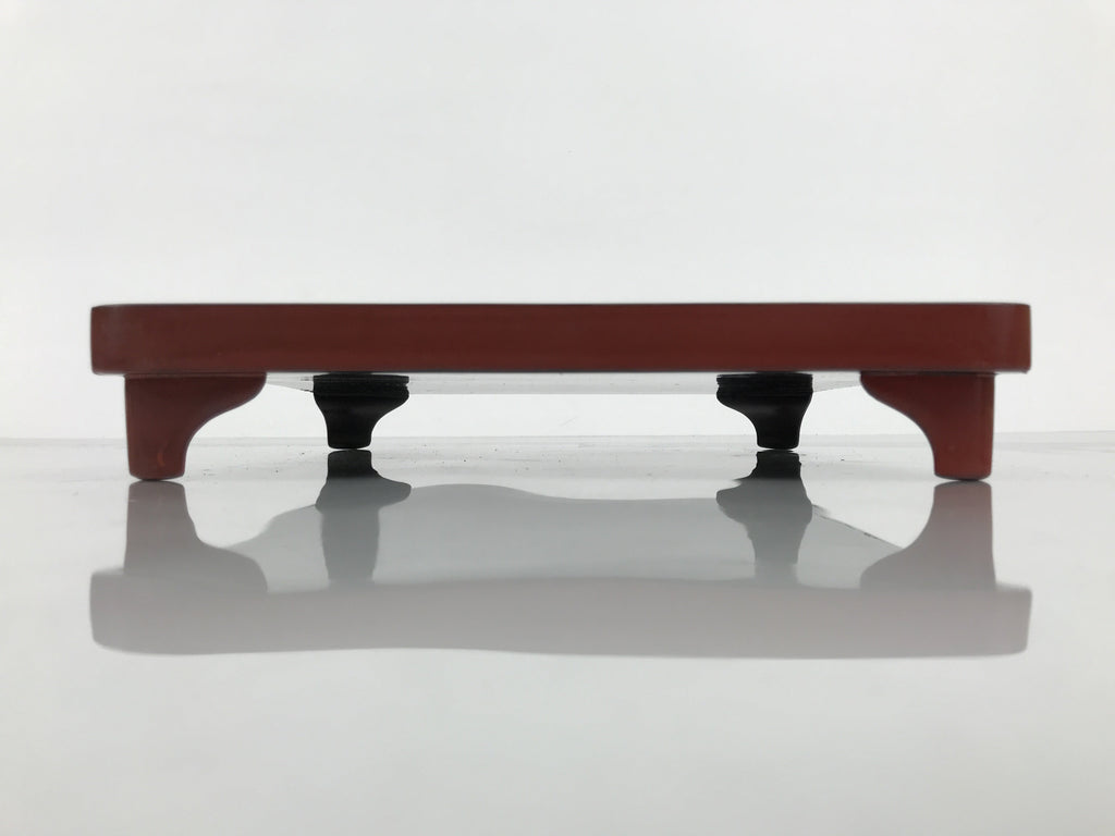 Japanese Lacquered Wooden Legged Ozen Table Vtg Meal Serving Tray Red Gold L561