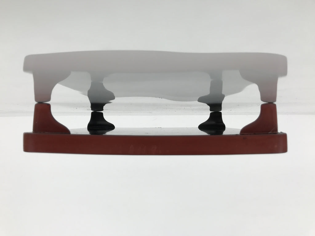 Japanese Lacquered Wooden Legged Ozen Table Vtg Meal Serving Tray Red Gold L561