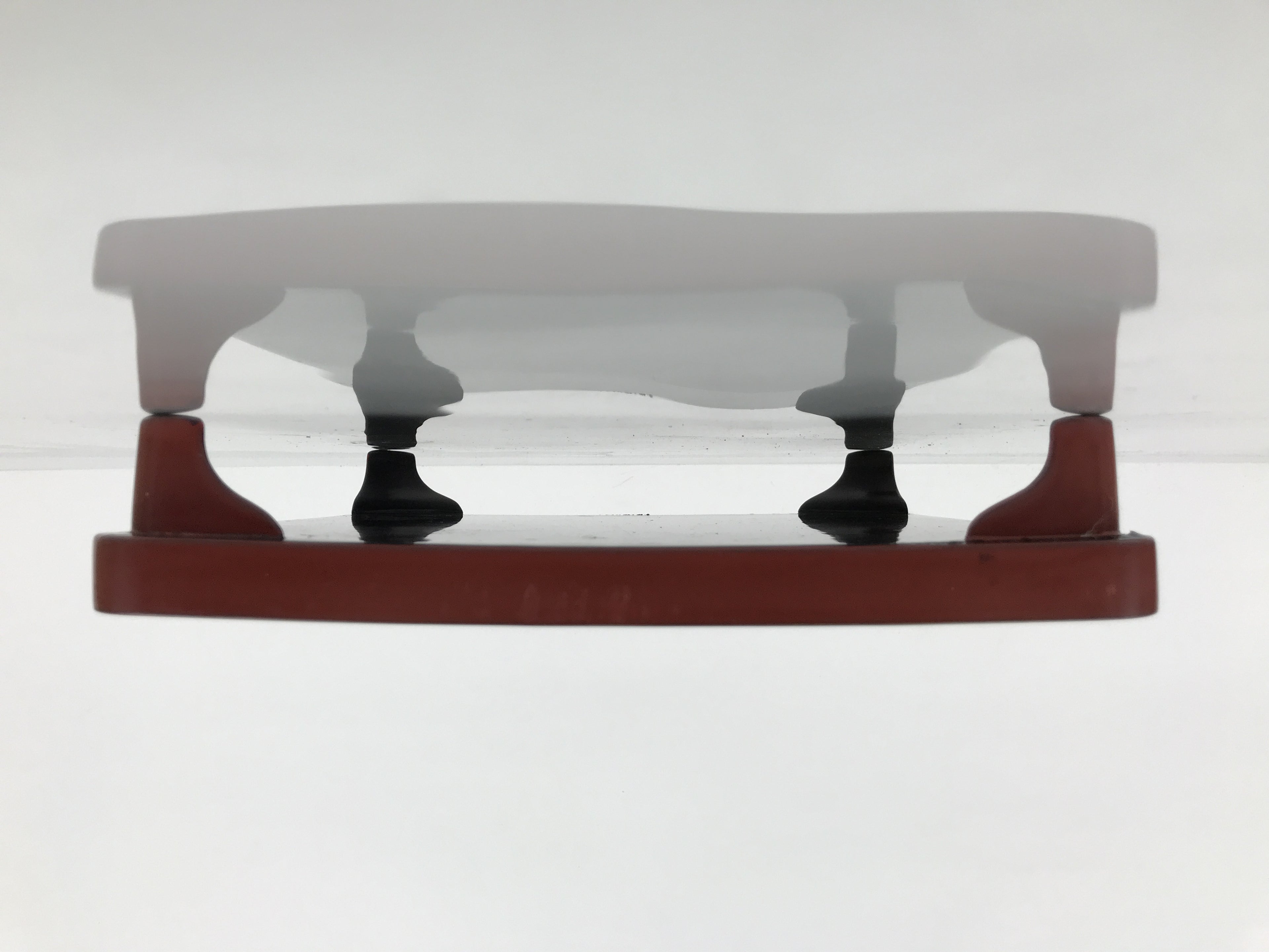 Japanese Lacquered Wooden Legged Ozen Table Vtg Meal Serving Tray Red Gold L561