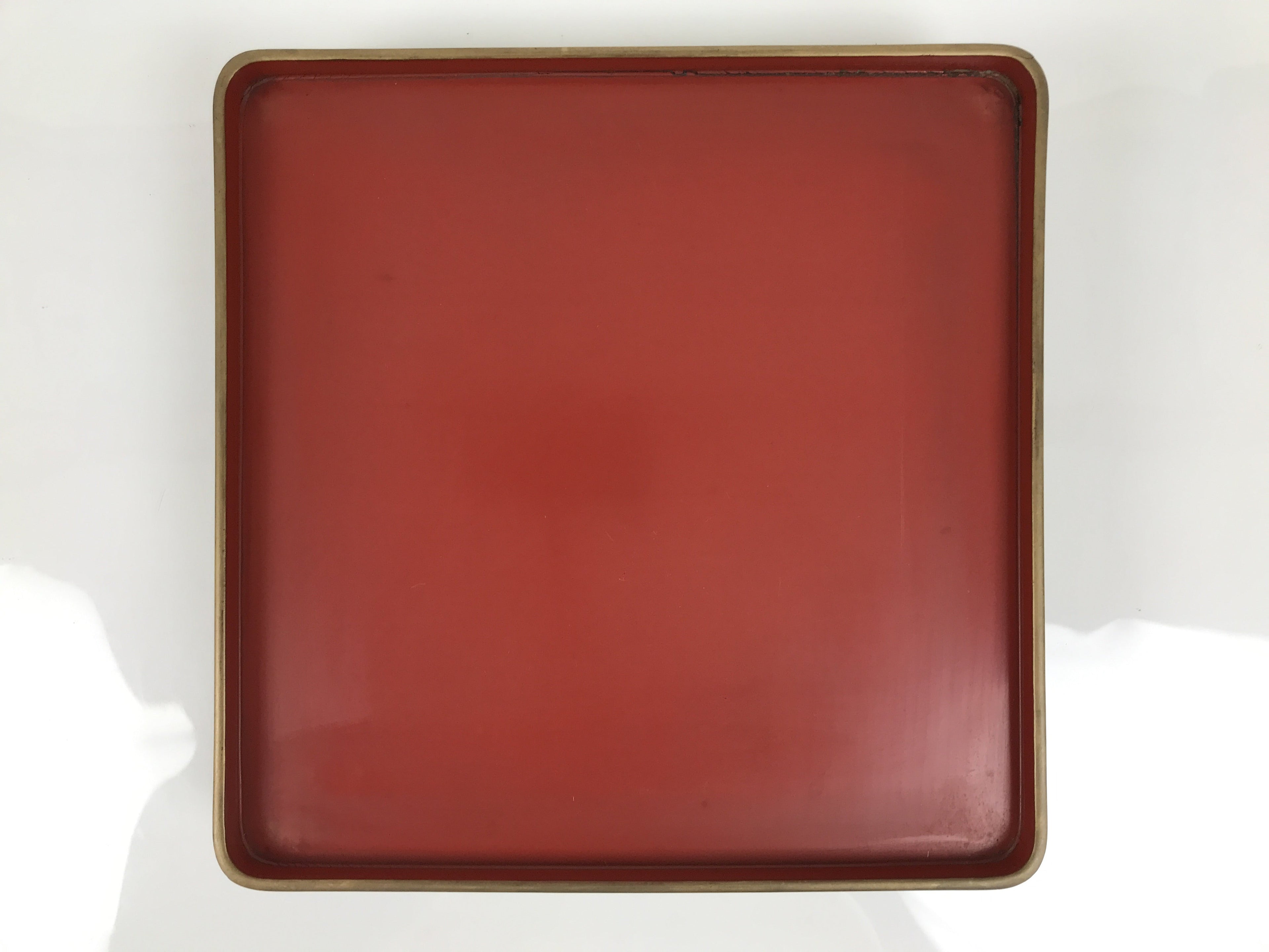 Japanese Lacquered Wooden Legged Ozen Table Vtg Meal Serving Tray Red Gold L562
