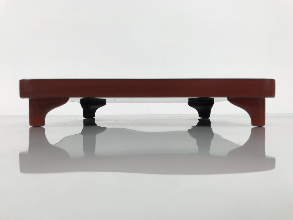 Japanese Lacquered Wooden Legged Ozen Table Vtg Meal Serving Tray Red Gold L562