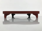 Japanese Lacquered Wooden Legged Ozen Table Vtg Meal Serving Tray Red Gold L562