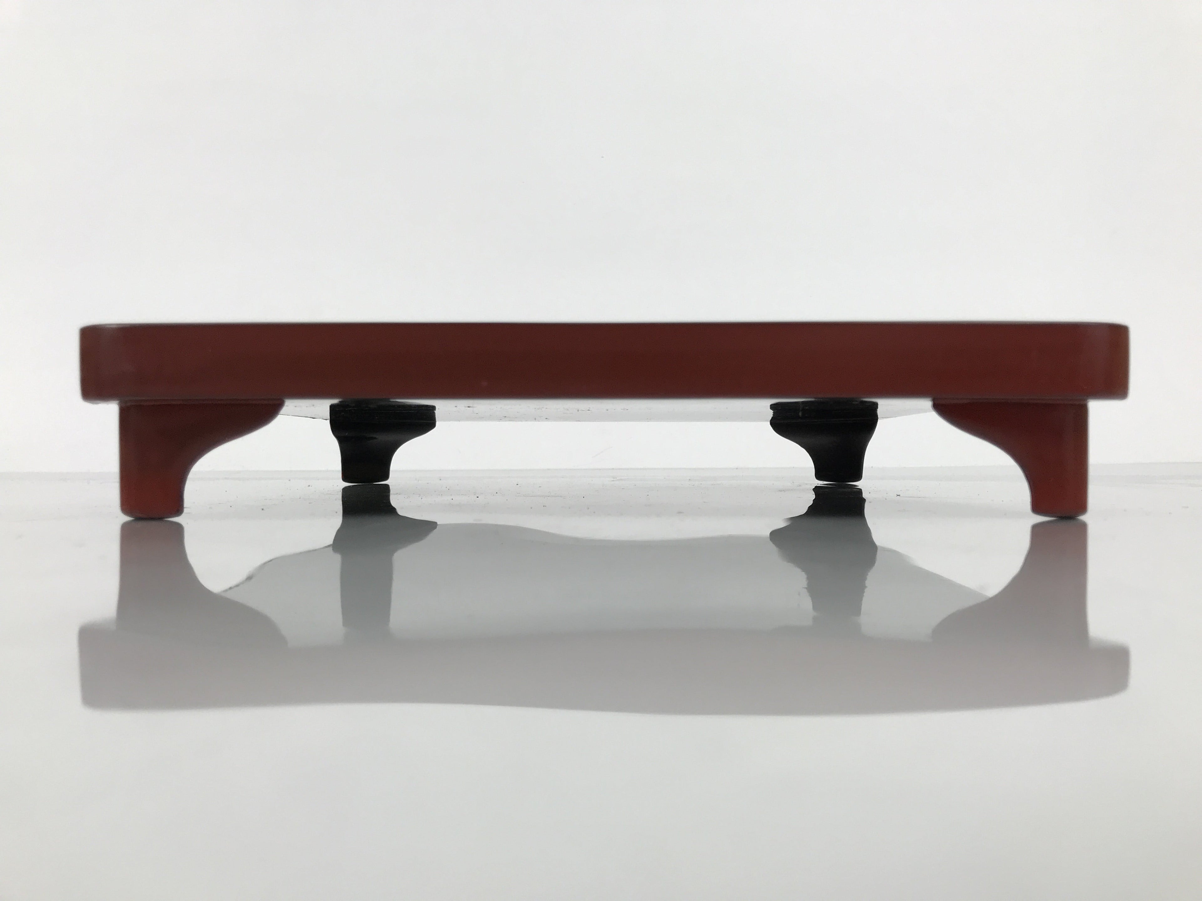 Japanese Lacquered Wooden Legged Ozen Table Vtg Meal Serving Tray Red Gold L562