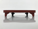 Japanese Lacquered Wooden Legged Ozen Table Vtg Meal Serving Tray Red Gold L562