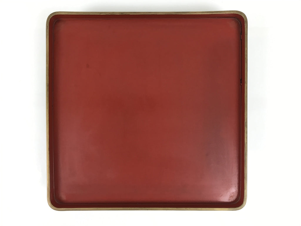Japanese Lacquered Wooden Legged Ozen Table Vtg Meal Serving Tray Red Gold L563