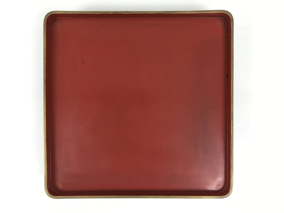 Japanese Lacquered Wooden Legged Ozen Table Vtg Meal Serving Tray Red Gold L563