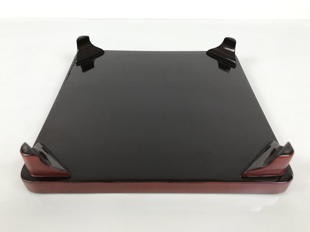 Japanese Lacquered Wooden Legged Ozen Table Vtg Meal Serving Tray Red Gold L563