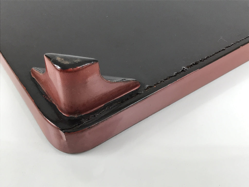 Japanese Lacquered Wooden Legged Ozen Table Vtg Meal Serving Tray Red Gold L563