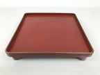 Japanese Lacquered Wooden Legged Ozen Table Vtg Meal Serving Tray Red Gold L564