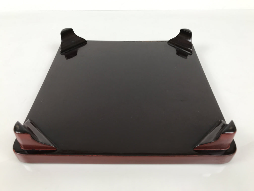 Japanese Lacquered Wooden Legged Ozen Table Vtg Meal Serving Tray Red Gold L564