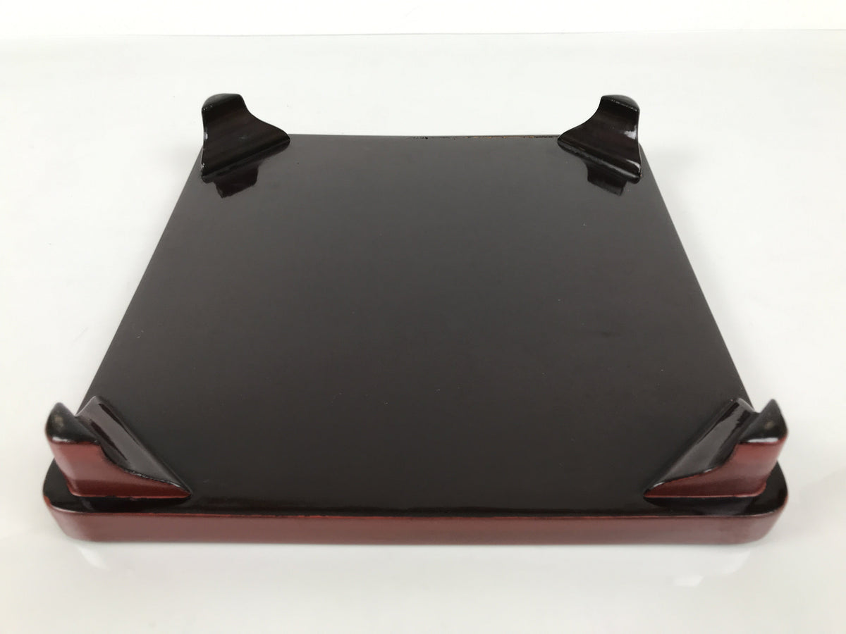 Japanese Lacquered Wooden Legged Ozen Table Vtg Meal Serving Tray Red Gold L564