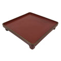 Japanese Lacquered Wooden Legged Ozen Table Vtg Meal Serving Tray Red Gold L564