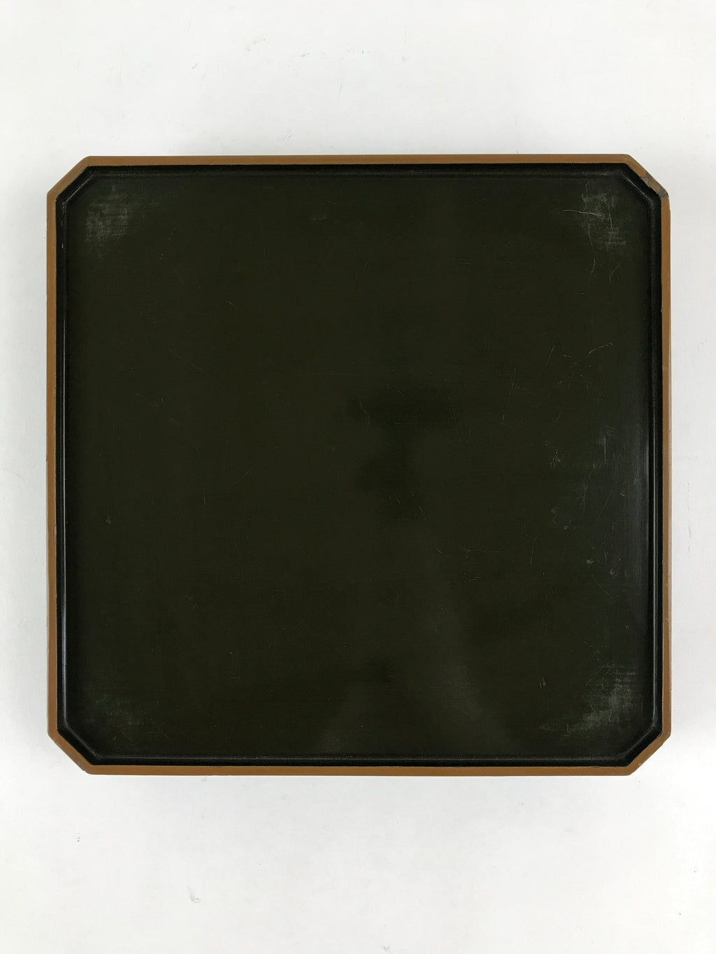 Japanese Lacquered Wooden Legged Tray Table Vtg Square Ozen Black Brown UR984