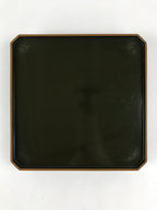 Japanese Lacquered Wooden Legged Tray Table Vtg Square Ozen Black Brown UR984