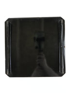 Japanese Lacquered Wooden Legged Tray Table Vtg Square Ozen Black Brown UR984