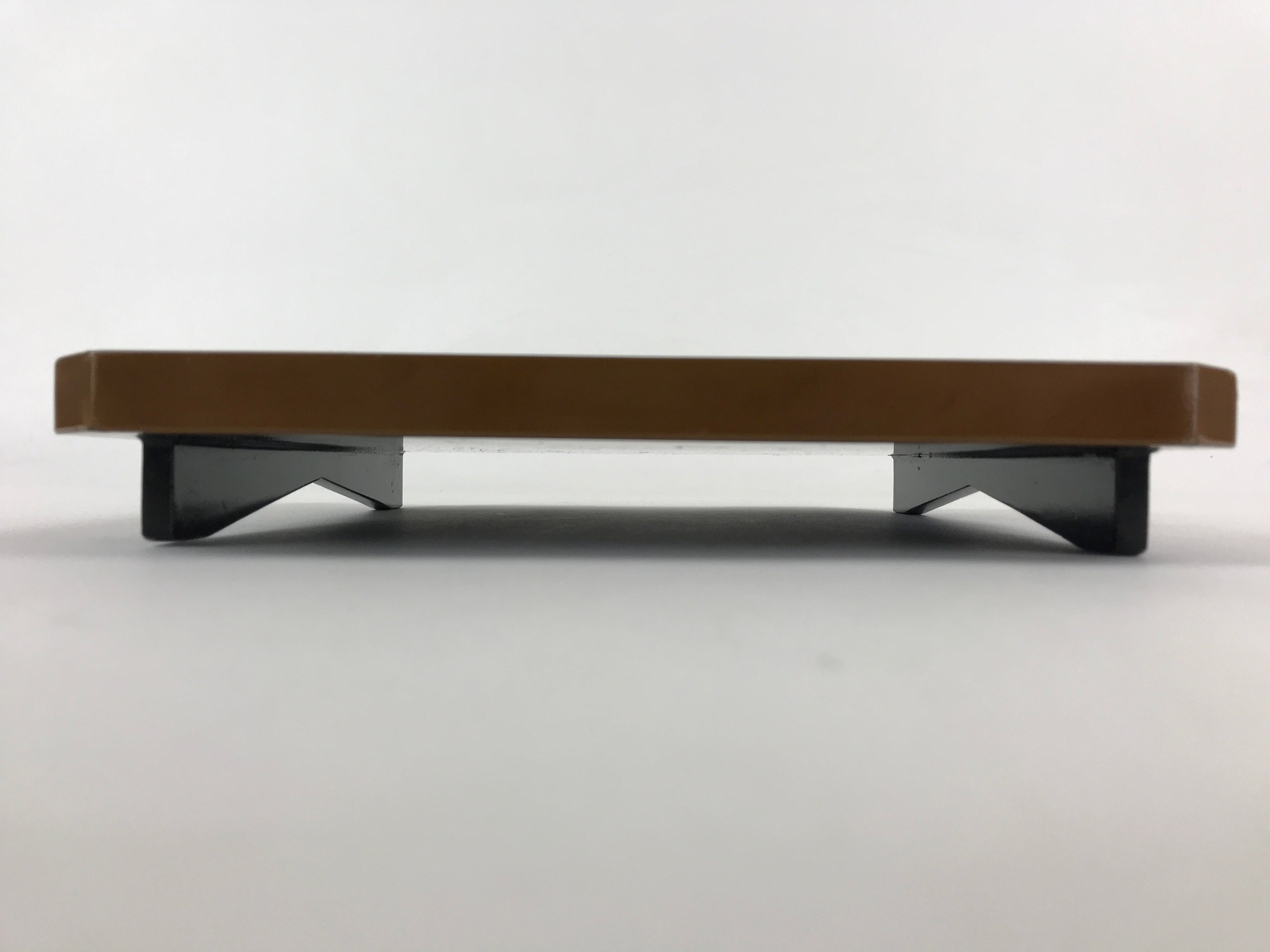 Japanese Lacquered Wooden Legged Tray Table Vtg Square Ozen Black Brown UR984
