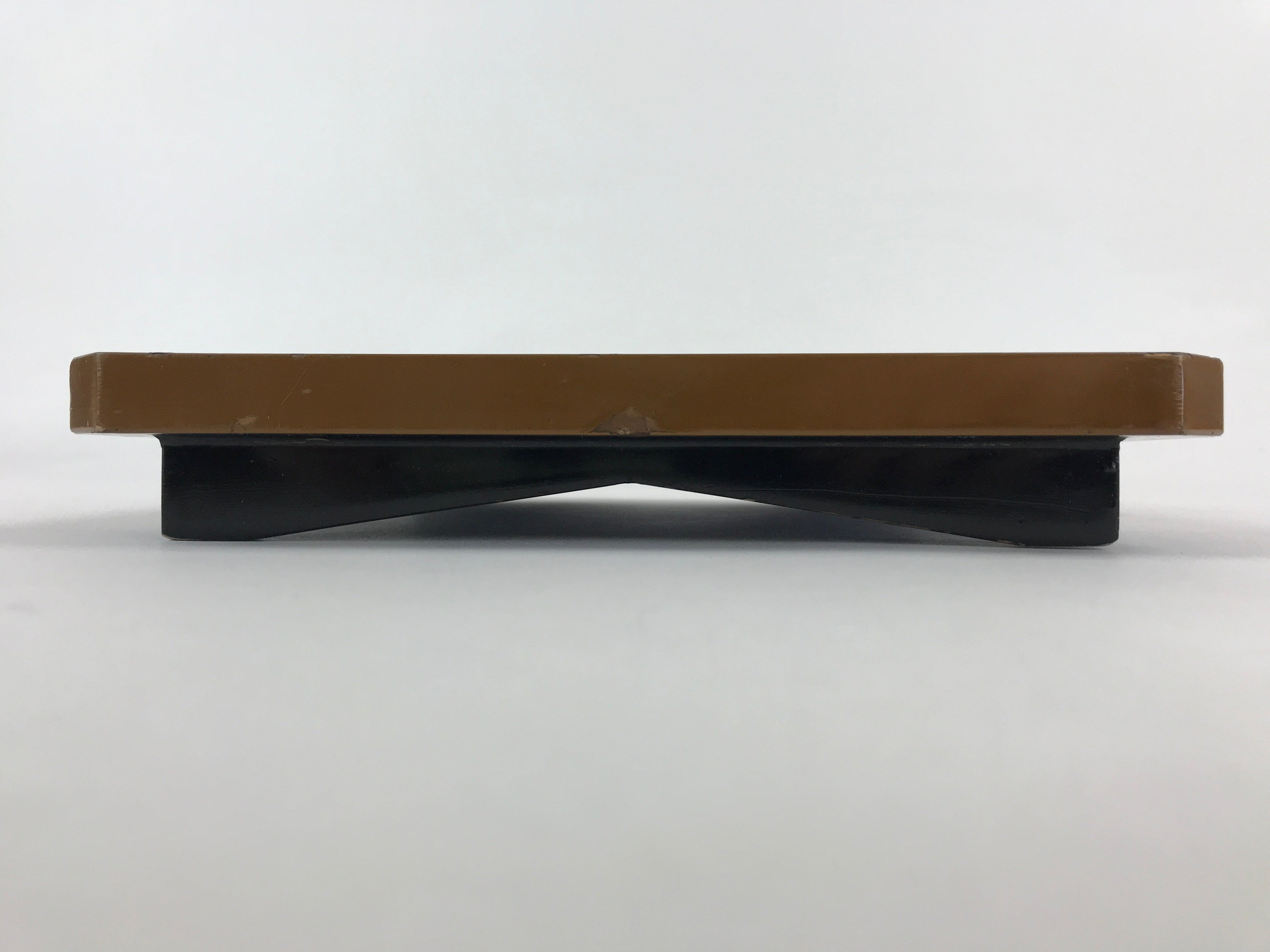 Japanese Lacquered Wooden Legged Tray Table Vtg Square Ozen Black Brown UR984