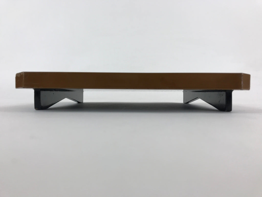 Japanese Lacquered Wooden Legged Tray Table Vtg Square Ozen Black Brown UR984
