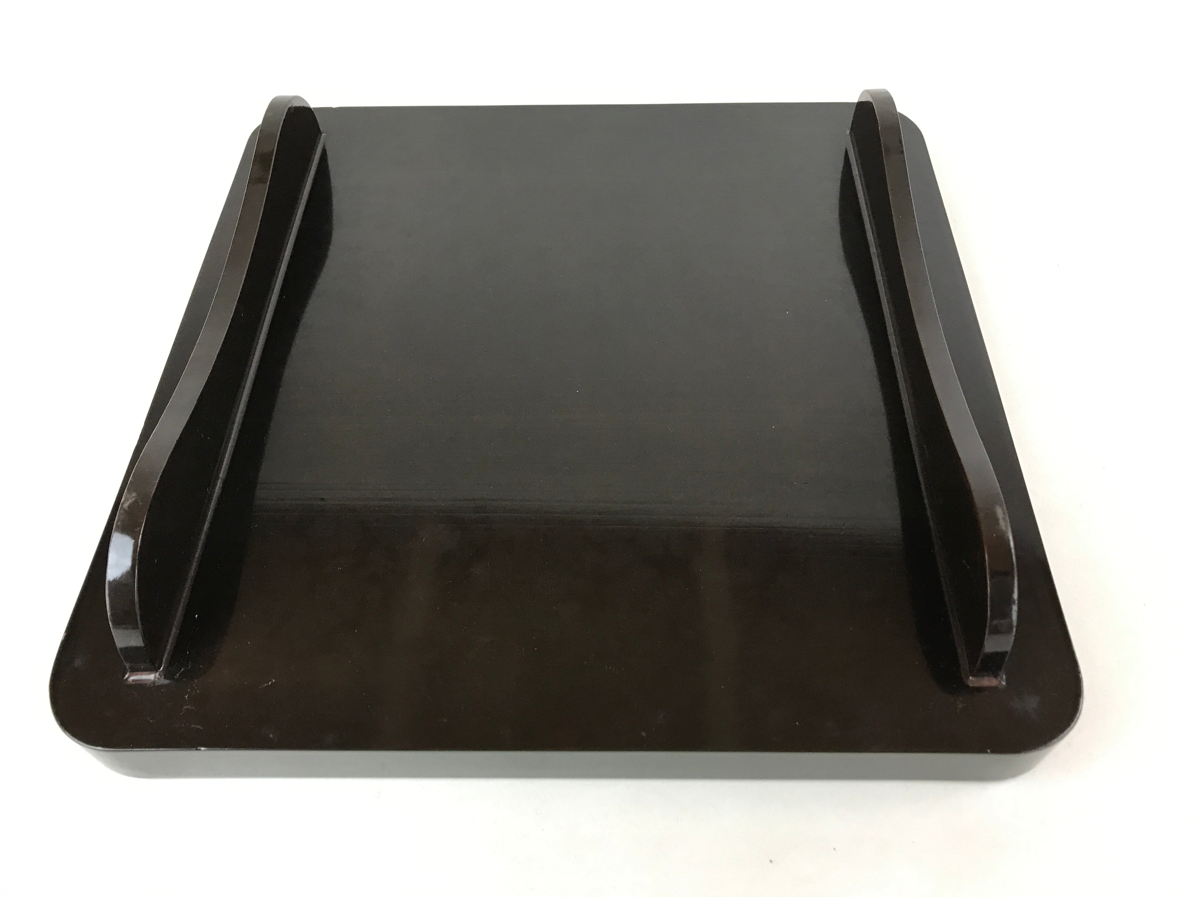 Japanese Lacquered Wooden Legged Tray Table Vtg Square Ozen Black Red L104