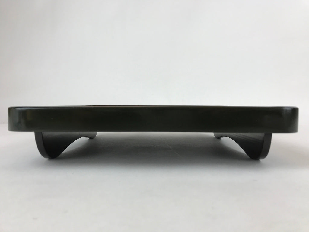 Japanese Lacquered Wooden Legged Tray Table Vtg Square Ozen Black Red L104