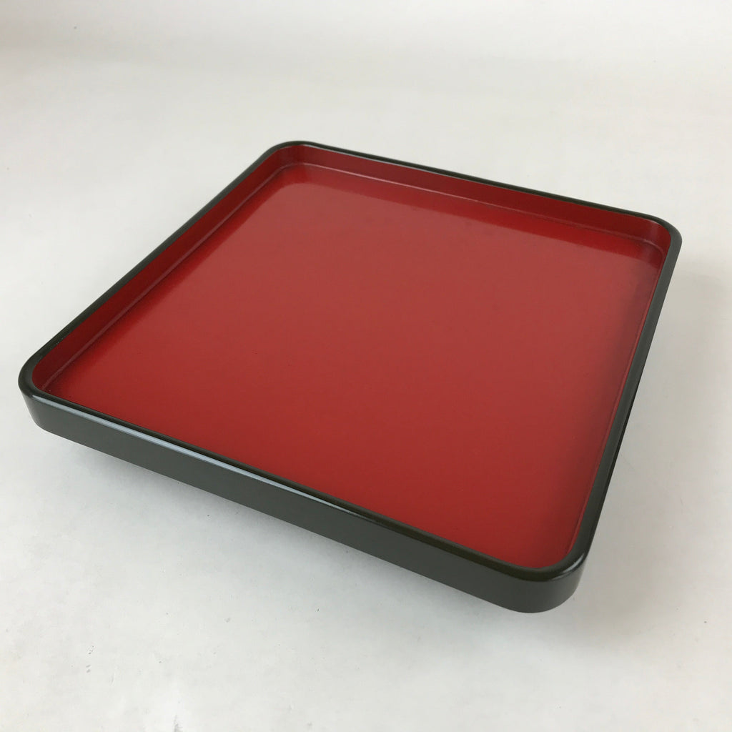 Japanese Lacquered Wooden Legged Tray Table Vtg Square Ozen Black Red L104