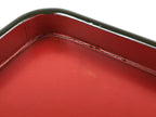 Japanese Lacquered Wooden Legged Tray Table Vtg Square Ozen Black Red L105