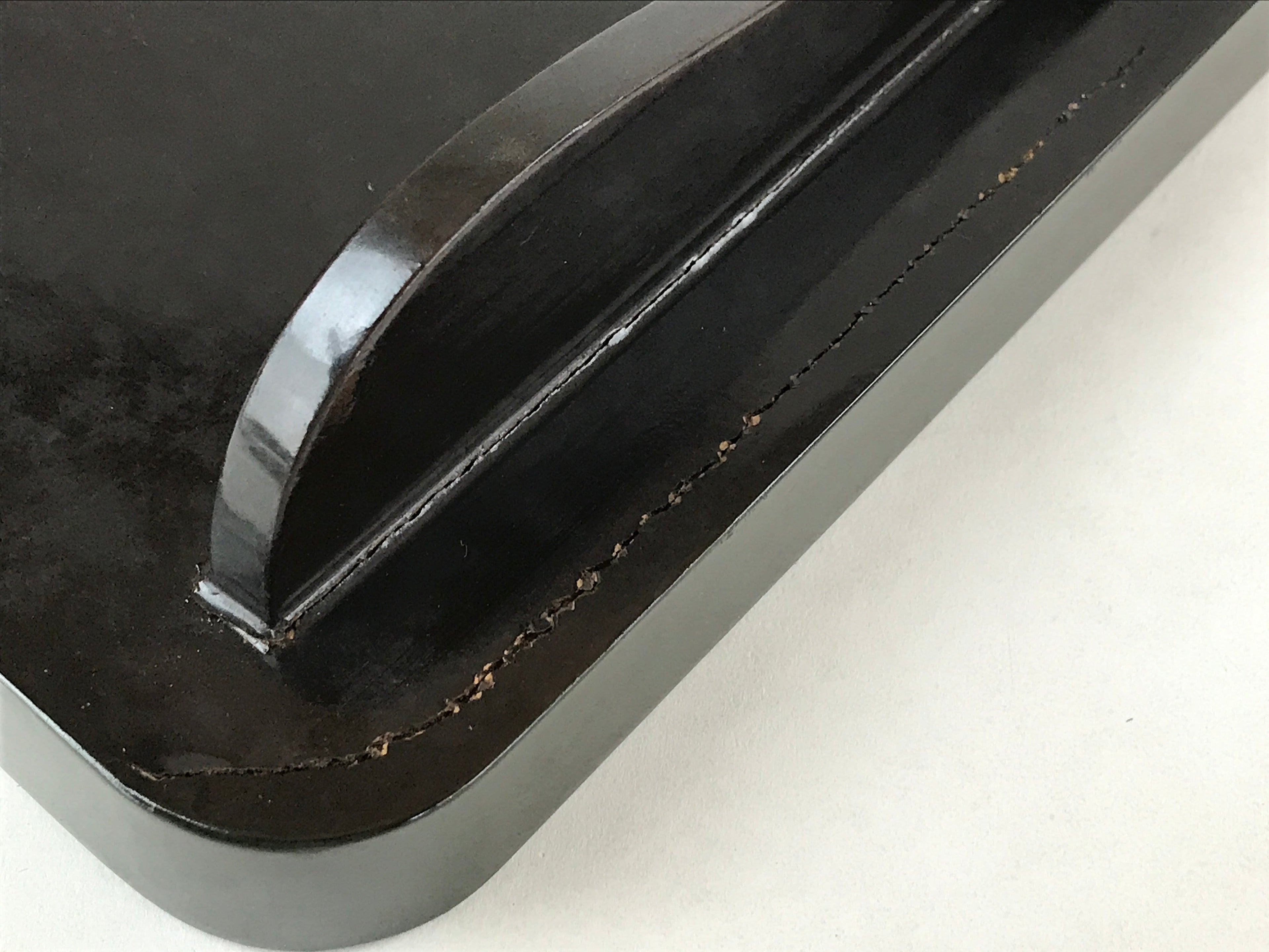 Japanese Lacquered Wooden Legged Tray Table Vtg Square Ozen Black Red L105
