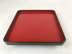 Japanese Lacquered Wooden Legged Tray Table Vtg Square Ozen Black Red L105