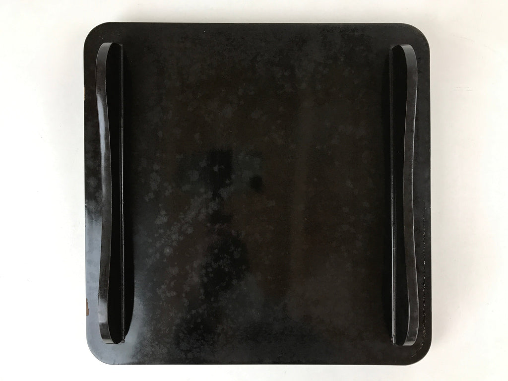 Japanese Lacquered Wooden Legged Tray Table Vtg Square Ozen Black Red L105
