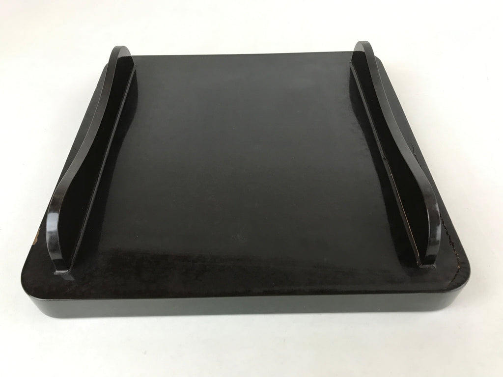 Japanese Lacquered Wooden Legged Tray Table Vtg Square Ozen Black Red L105