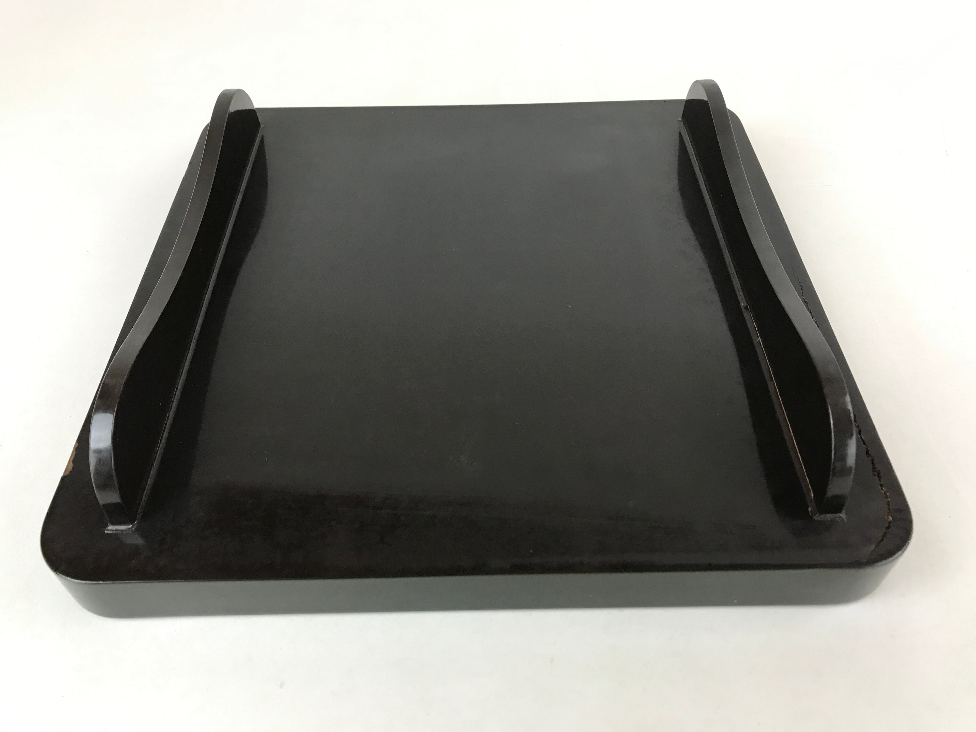 Japanese Lacquered Wooden Legged Tray Table Vtg Square Ozen Black Red L105