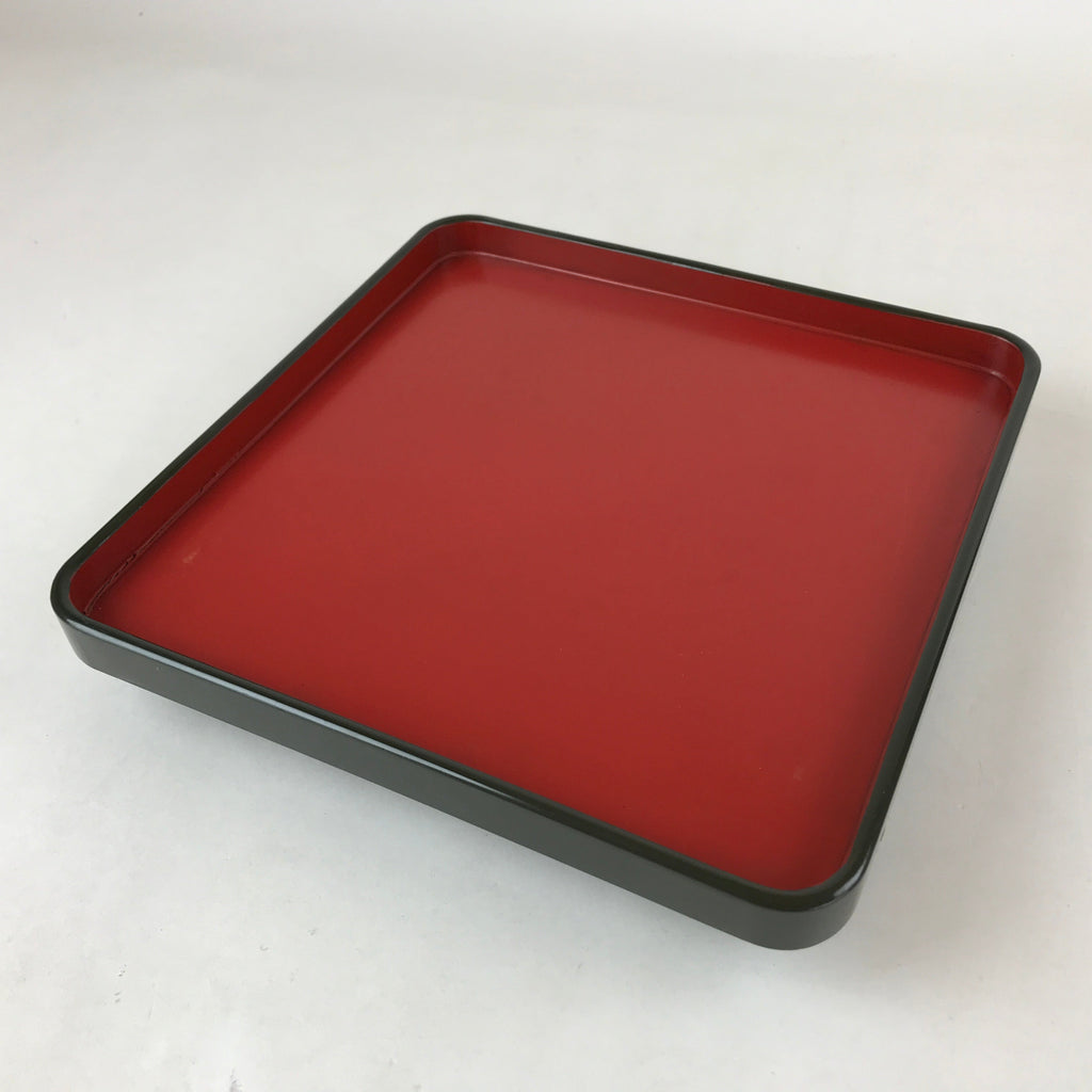 Japanese Lacquered Wooden Legged Tray Table Vtg Square Ozen Black Red L105
