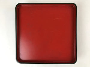 Japanese Lacquered Wooden Legged Tray Table Vtg Square Ozen Black Red L106