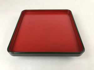 Japanese Lacquered Wooden Legged Tray Table Vtg Square Ozen Black Red L106