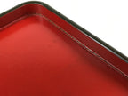 Japanese Lacquered Wooden Legged Tray Table Vtg Square Ozen Black Red L107