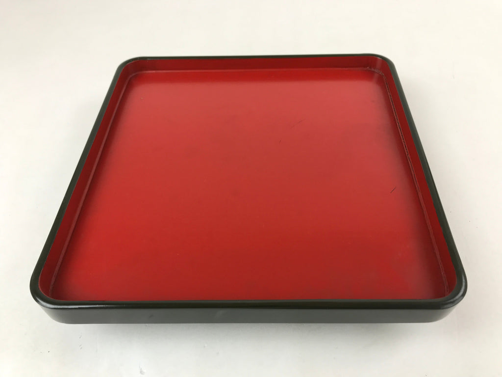 Japanese Lacquered Wooden Legged Tray Table Vtg Square Ozen Black Red L107