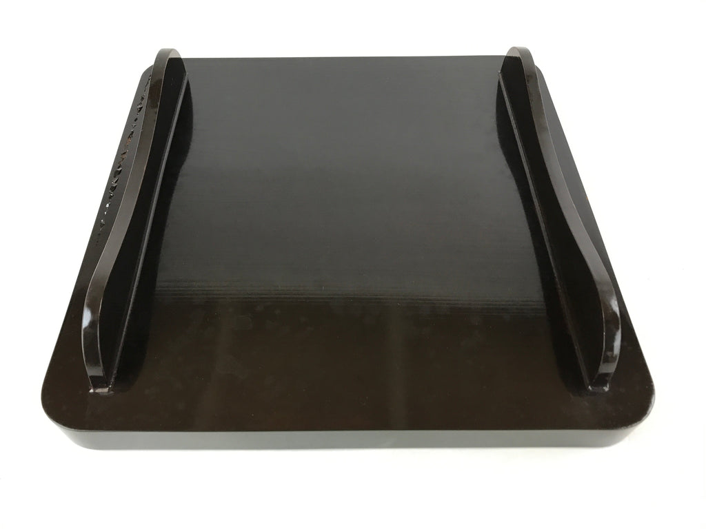 Japanese Lacquered Wooden Legged Tray Table Vtg Square Ozen Black Red L107