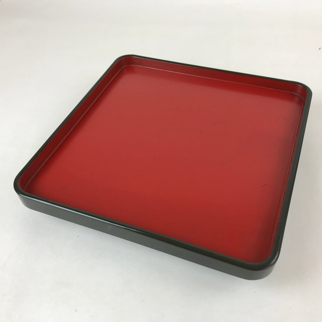Japanese Lacquered Wooden Legged Tray Table Vtg Square Ozen Black Red L107