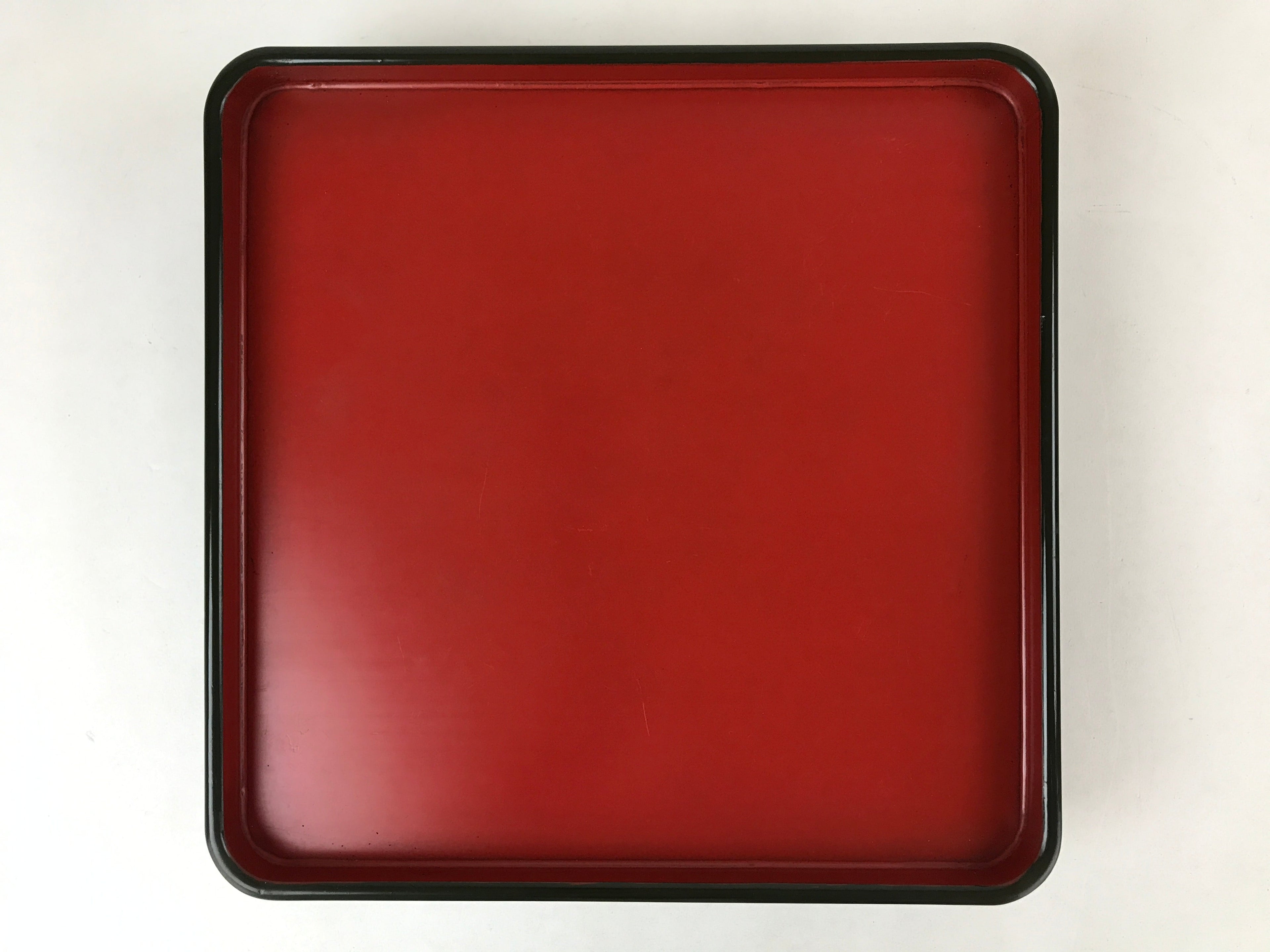Japanese Lacquered Wooden Legged Tray Table Vtg Square Ozen Black Red L108