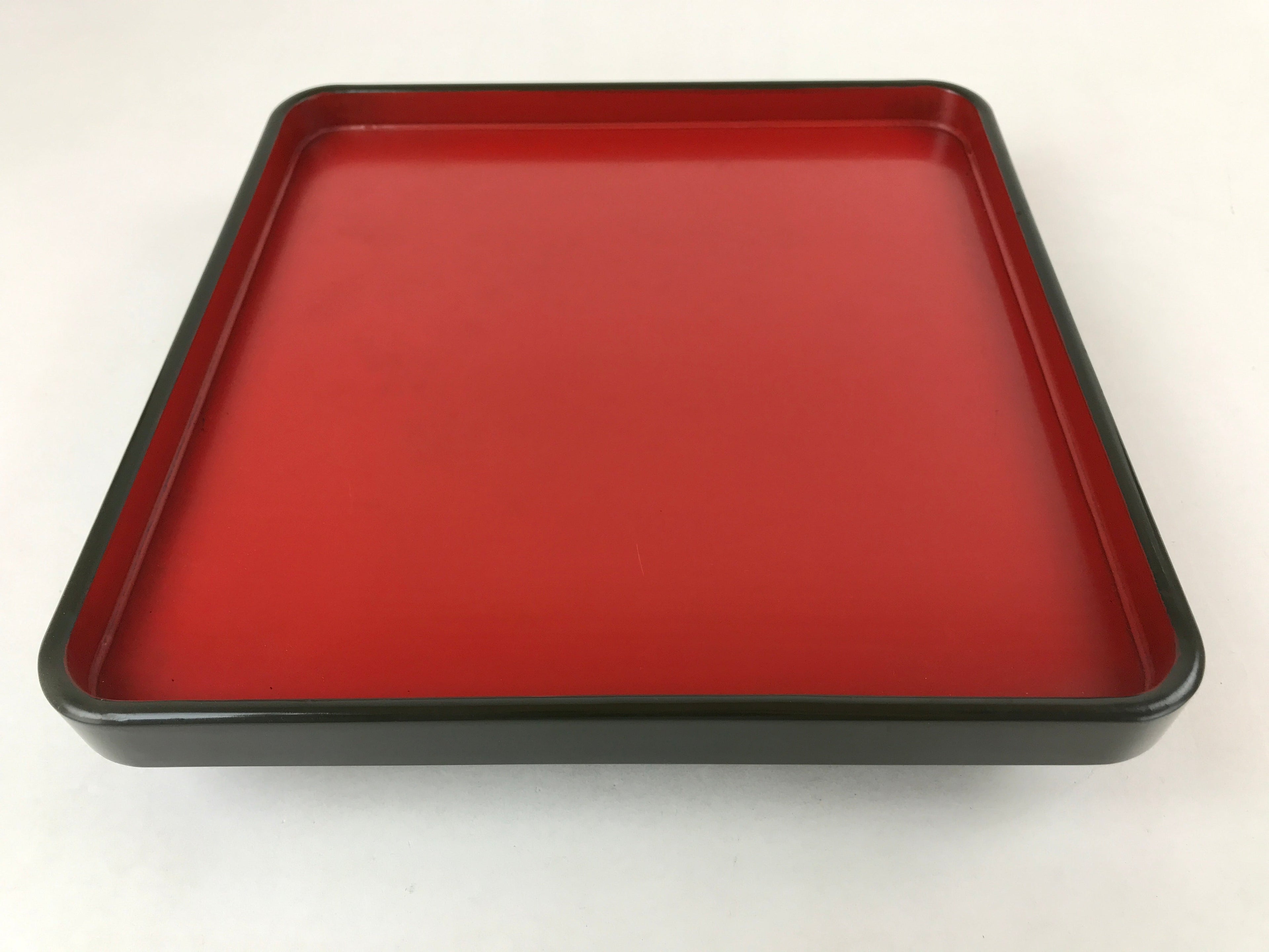 Japanese Lacquered Wooden Legged Tray Table Vtg Square Ozen Black Red L108