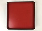 Japanese Lacquered Wooden Legged Tray Table Vtg Square Ozen Black Red L109