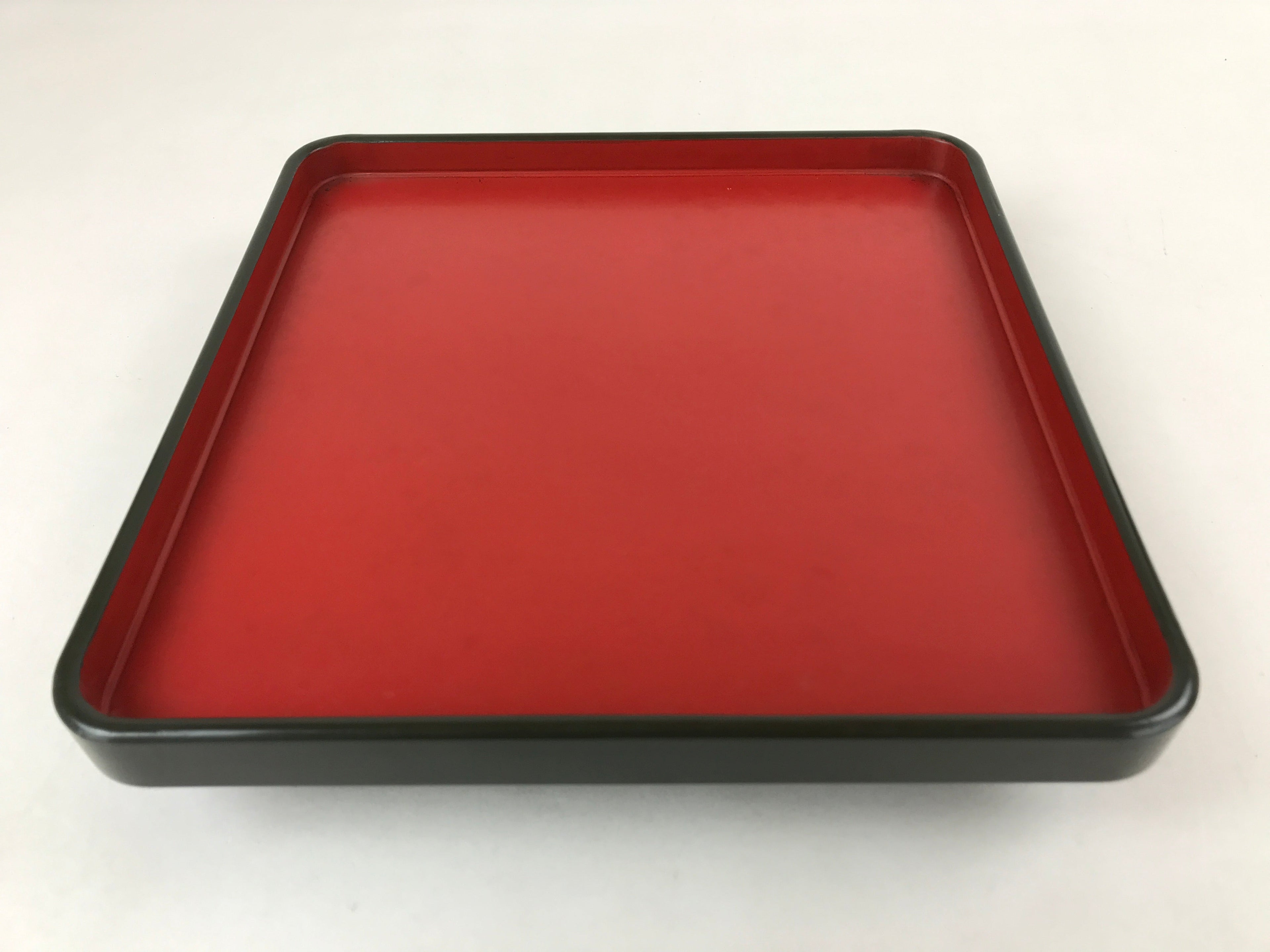 Japanese Lacquered Wooden Legged Tray Table Vtg Square Ozen Black Red L109