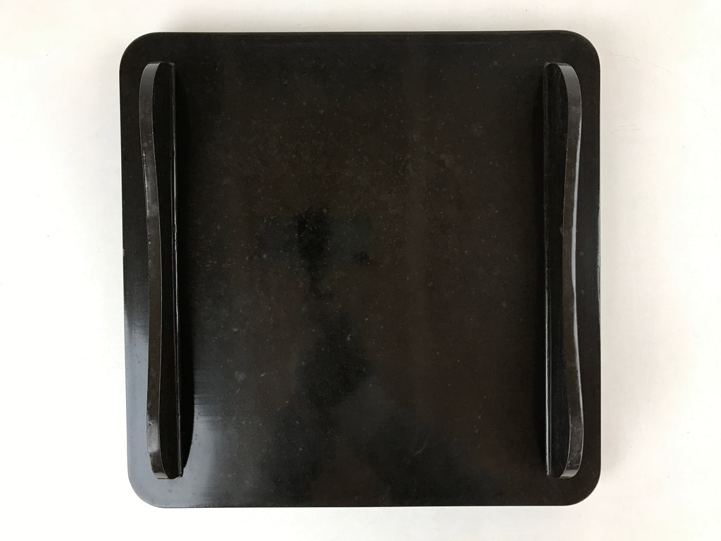 Japanese Lacquered Wooden Legged Tray Table Vtg Square Ozen Black Red L109