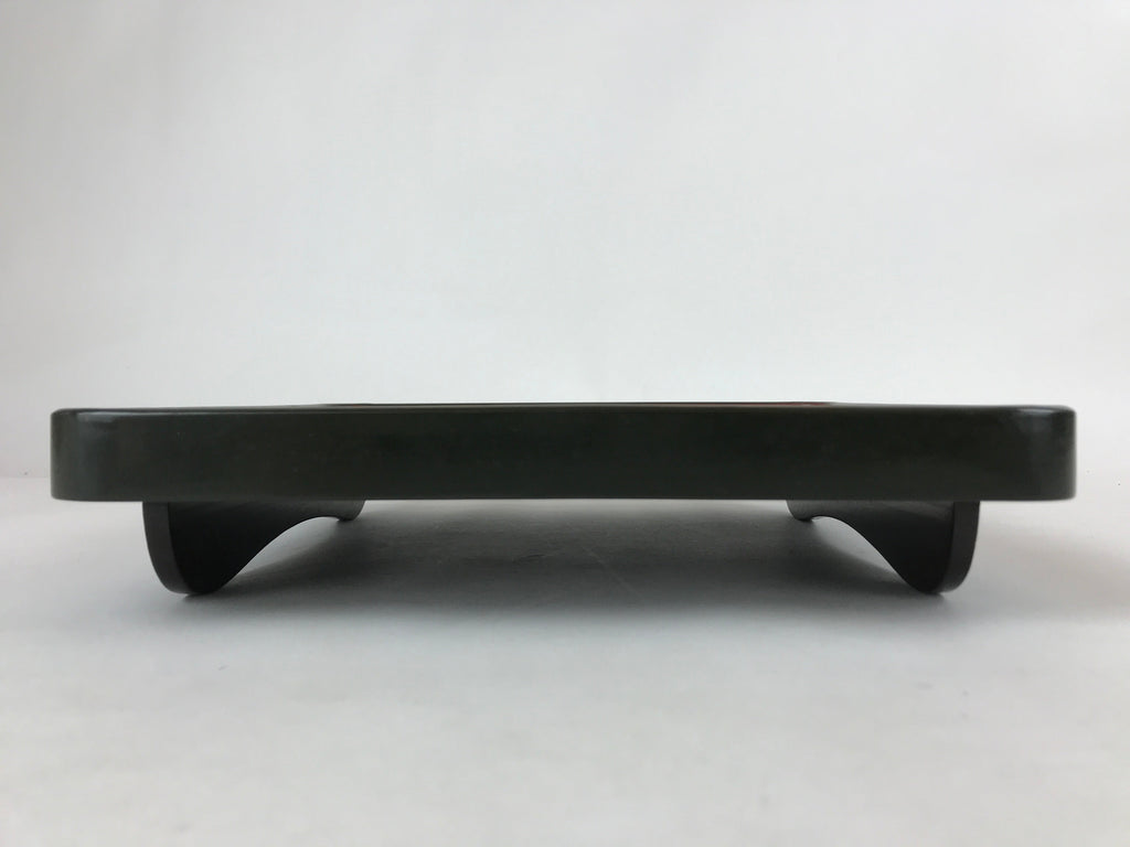 Japanese Lacquered Wooden Legged Tray Table Vtg Square Ozen Black Red L109