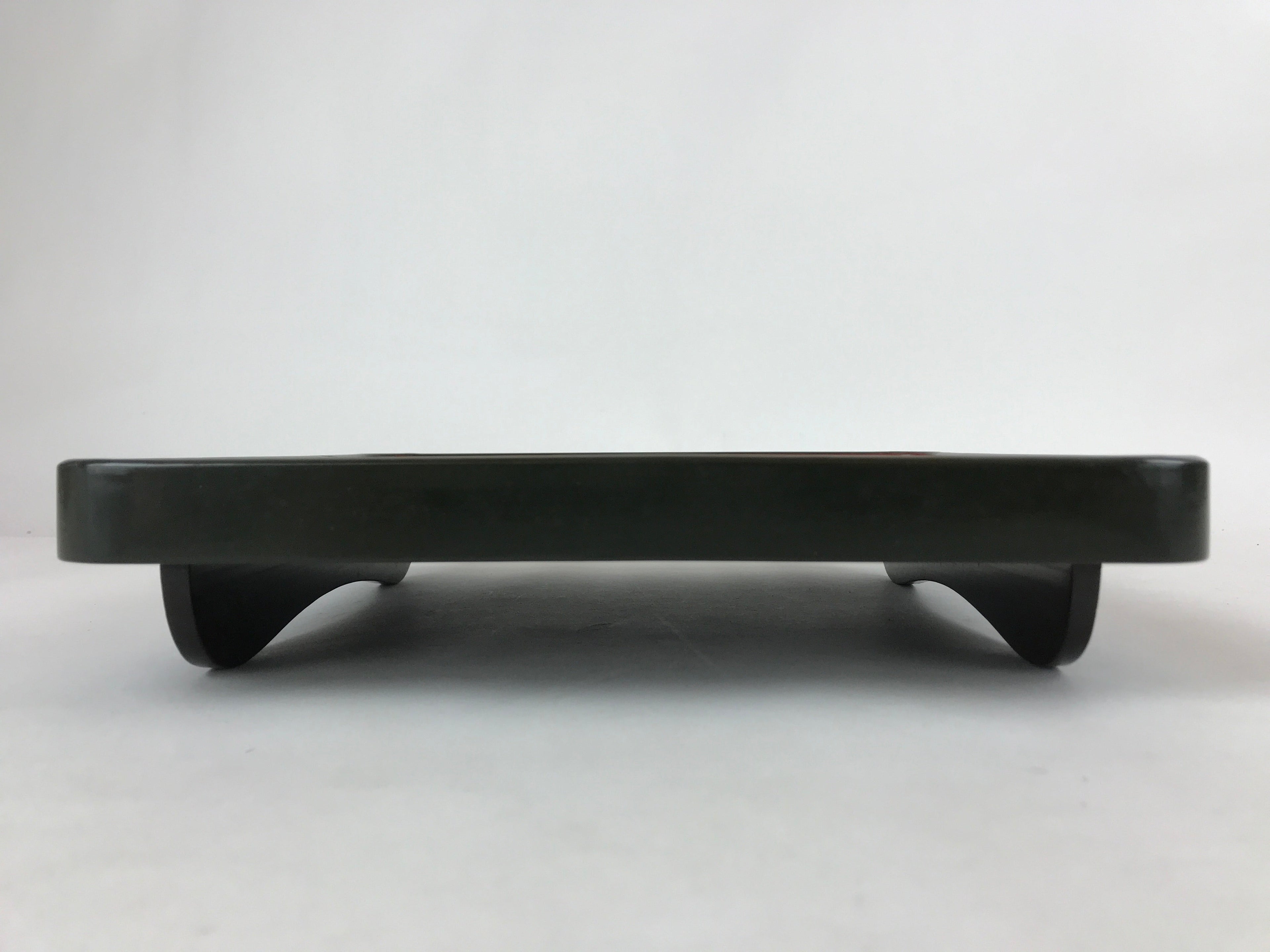 Japanese Lacquered Wooden Legged Tray Table Vtg Square Ozen Black Red L109