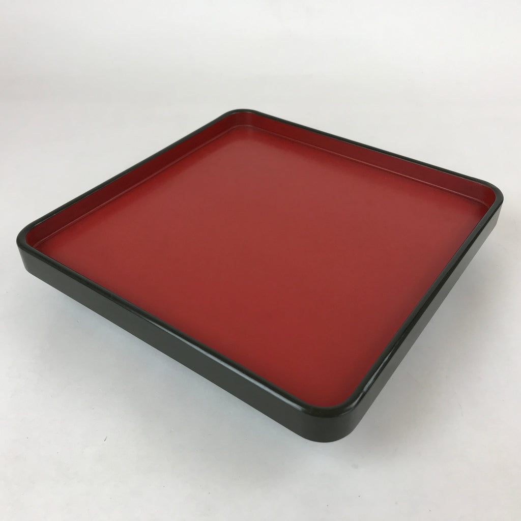 Japanese Lacquered Wooden Legged Tray Table Vtg Square Ozen Black Red L109