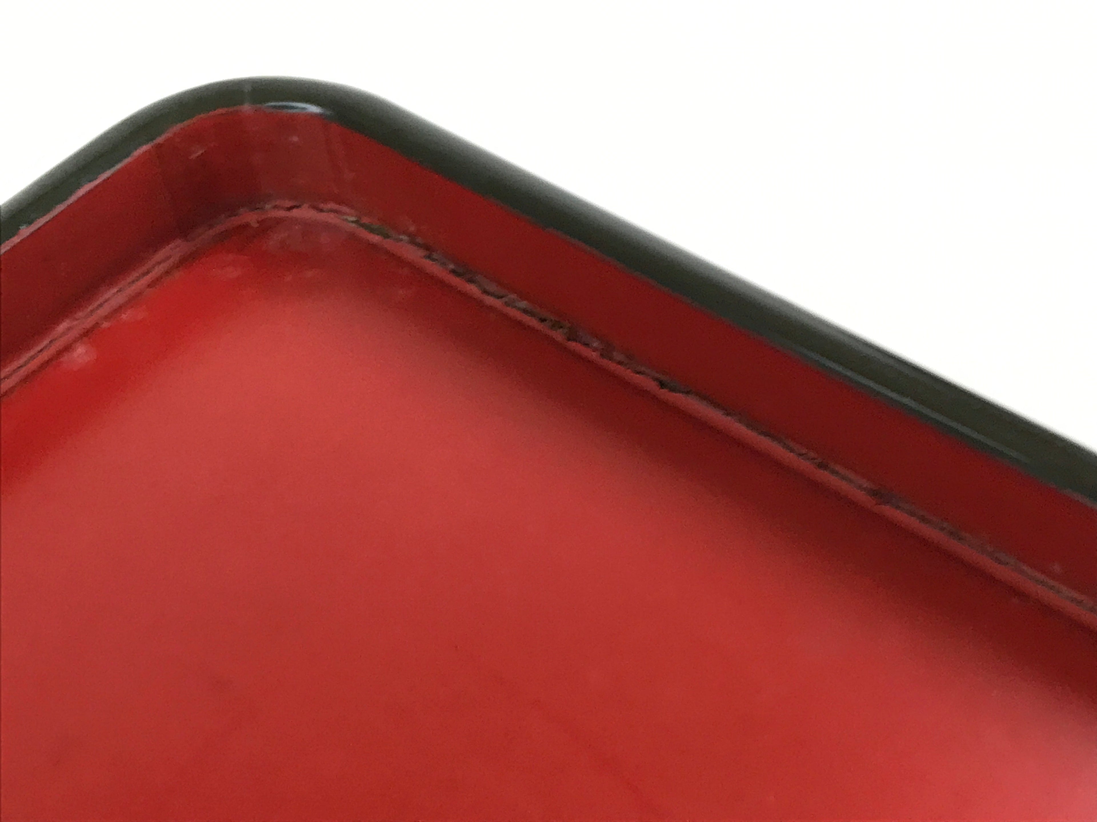 Japanese Lacquered Wooden Legged Tray Table Vtg Square Ozen Black Red L110